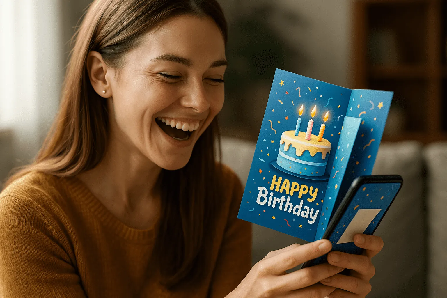 Carte anniversaire digitale téléphone